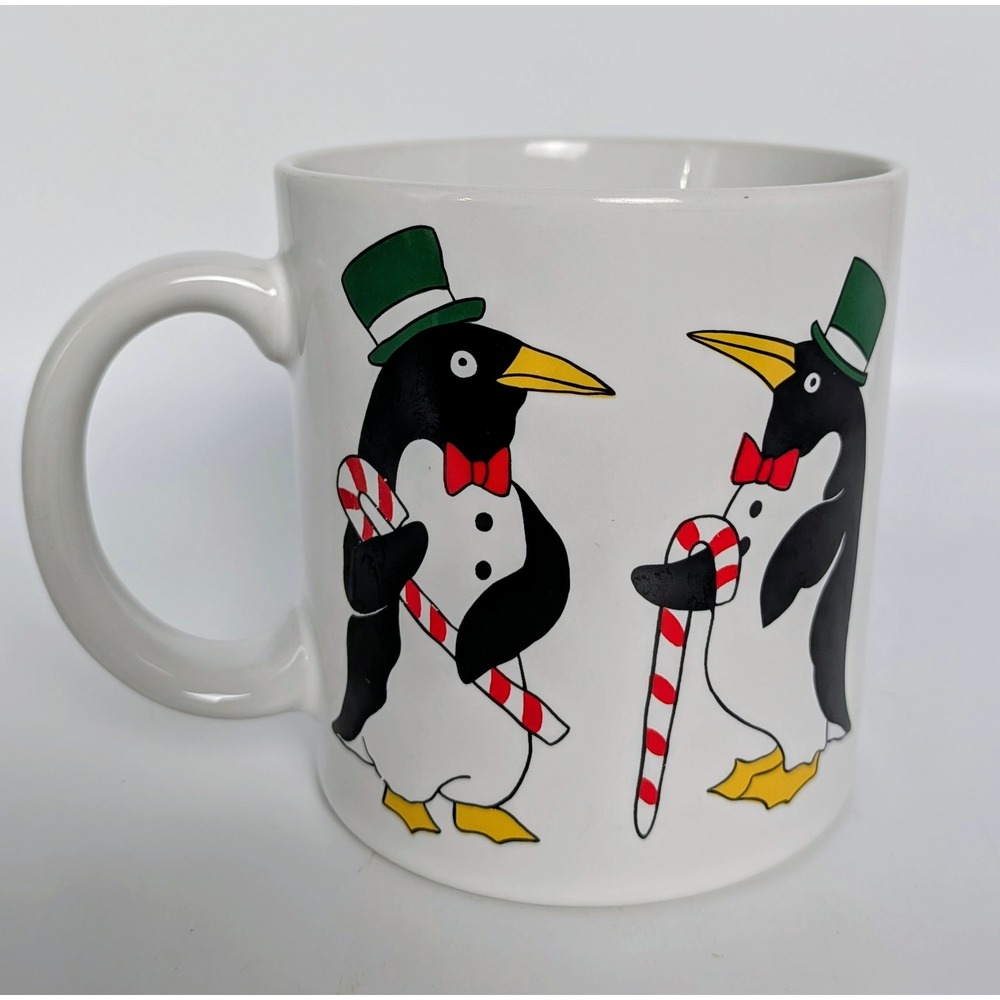 Vintage Penguin Holiday Mug Set Japan 1980's - Picture 8 of 10